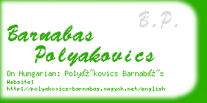 barnabas polyakovics business card
